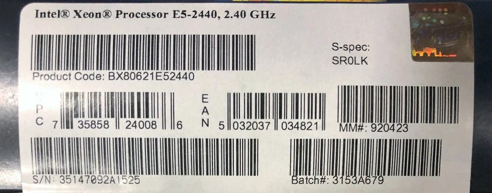 Intel BX80621E52440 SR0LK Xeon E5-2440 15M Cache, 2.40 GHz, 7.20 GT/s QPI NEW - Image 2 of 2