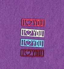 WORD RECTANGLE I LOVE YOU die cuts scrapbook cards