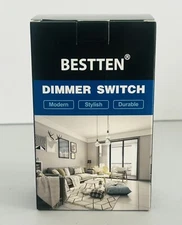 BESTTEN single SLIM Dimmer Light Switch, Single-Pole or 3-Way, White 120v