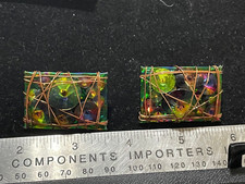 Handmade Rhinestone Costume Jewelry Clip On Earrings