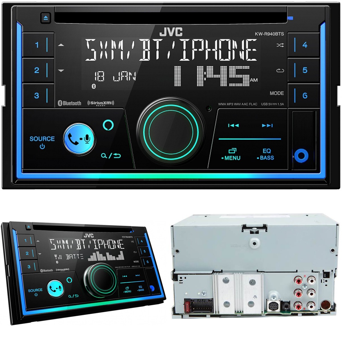 JVC KW-R940BTS 2-Din In-Dash Car Stereo CD Player w/Bluetooth/USB