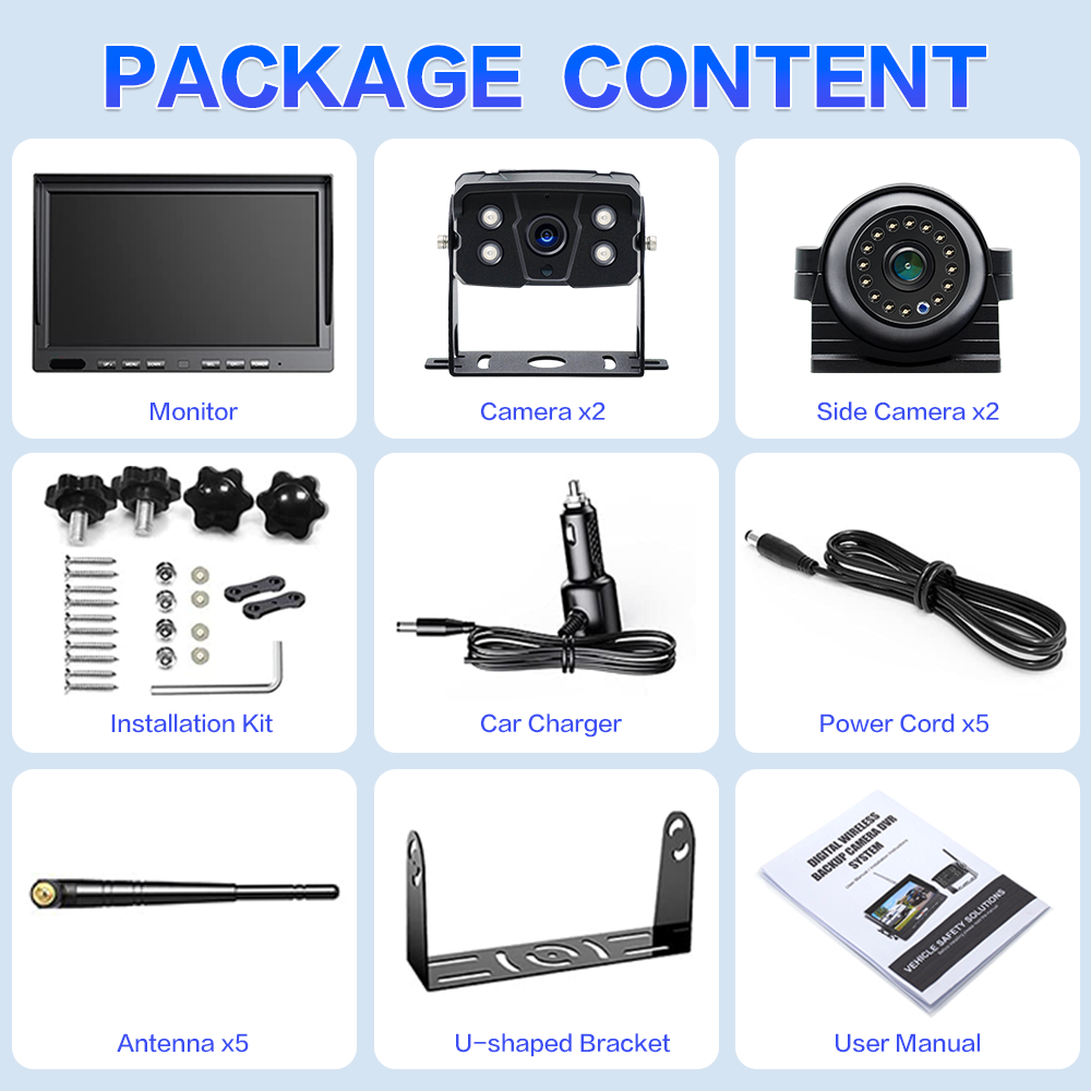 Image 111 - 1080P 10" Split Monitor DVR 4 Digital Wireless Backup Camera IR For Truck RV Bus