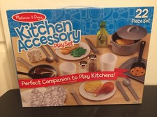 NEW Large MELISSA  DOUG KITCHEN ACCESSORY 22 PIECE PLAY SET NIB 