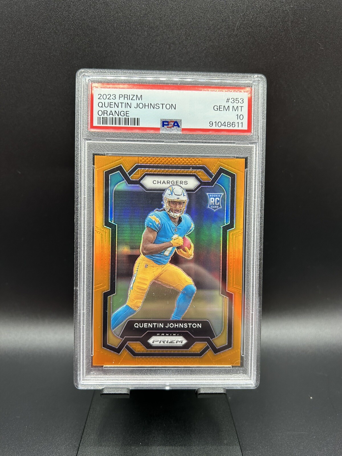 2023 Prizm Quentin Johnston #353 Orange /249 RC Chargers PSA 10 Pop 15 Rookie RC