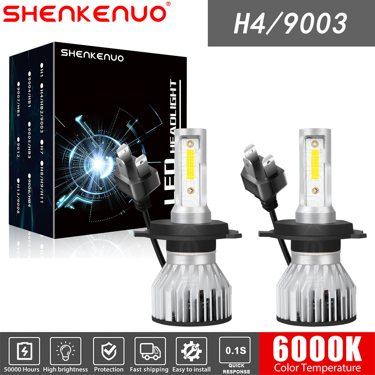 HID Conversion Kit Xentec Slim – 9003 H4 Hi/Lo 8000K Blue For High & Low Beams H4 High Low Beam Conversion - Foto 3