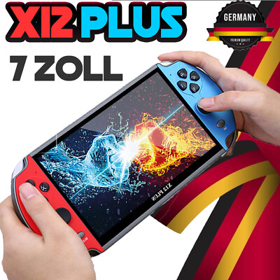 X12 Plus Handheld Spielkonsole 1000 Spiele 7'' Kinder Video 16GB Game Consoles