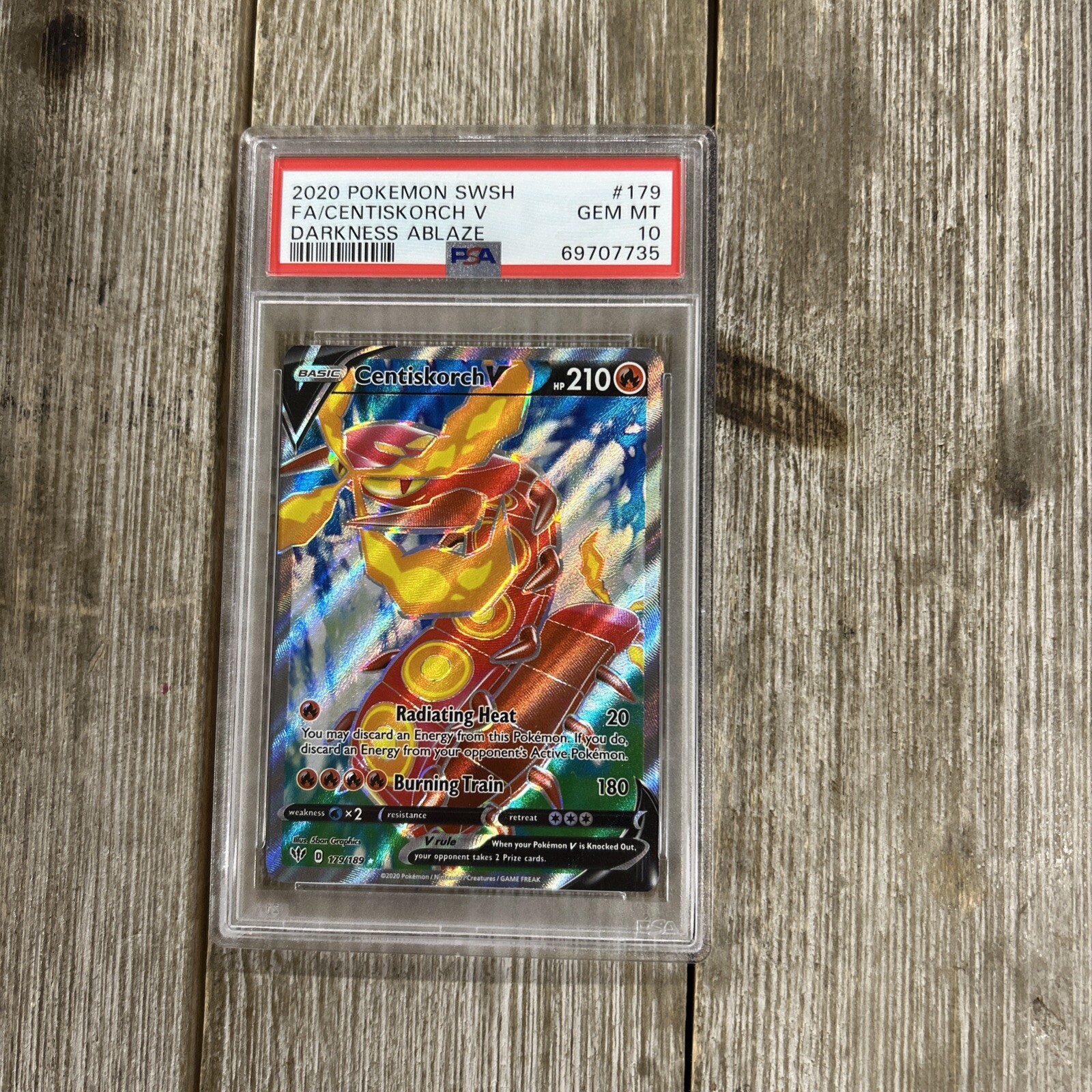 Graded PSA 10 2020 Pokemon SWSH FA/Centiskorch V Darkness Ablaze #179