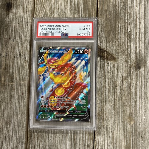 Graded PSA 10 2020 Pokemon SWSH FA/Centiskorch V Darkness Ablaze #179