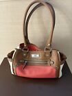 Women’s fashionable handbag pink brown /off white Tote style Handbag