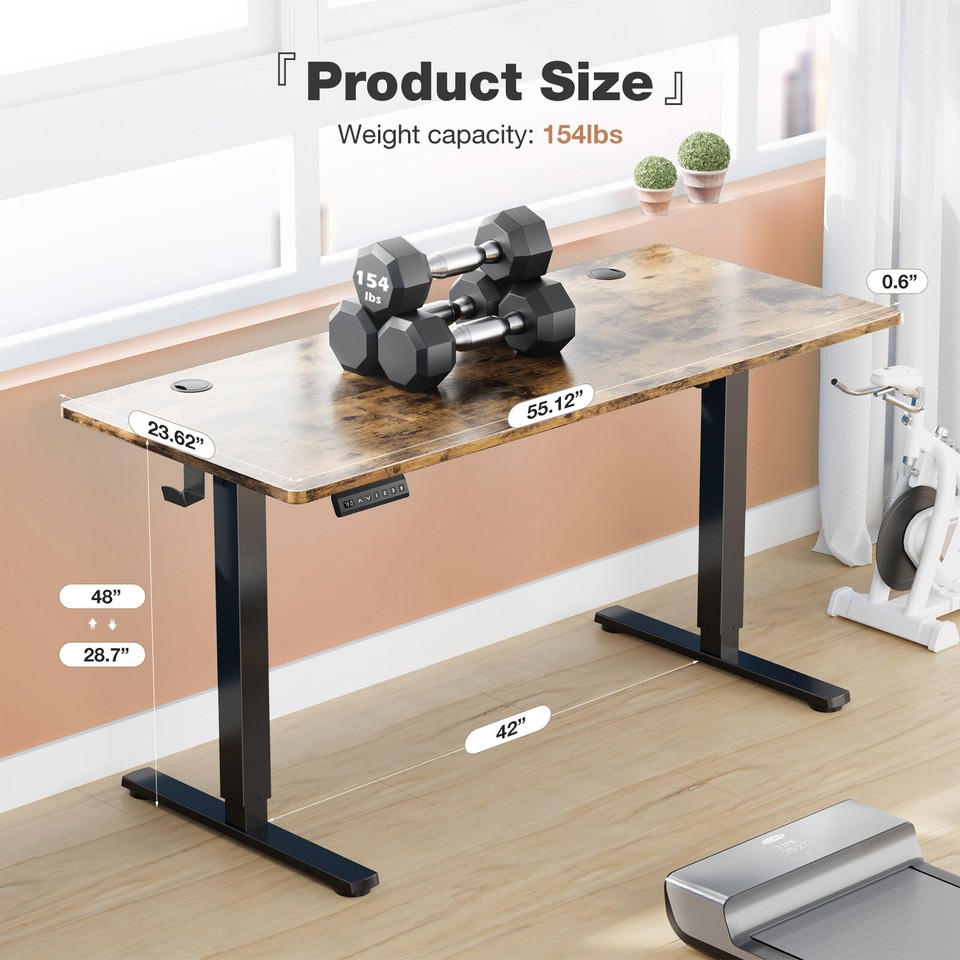 Electric Height-Adjustable Desk, Standing Desk With Splicing Board&Side ...