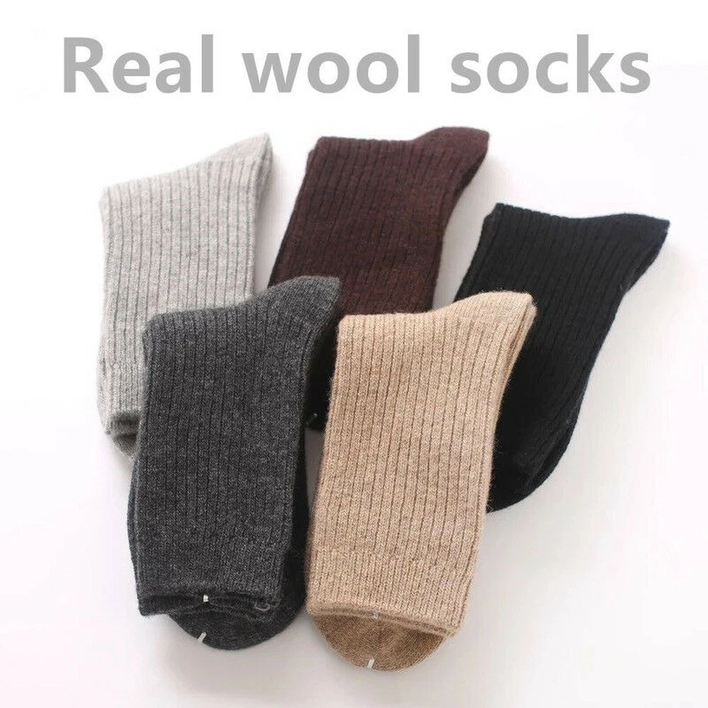 5Pack Men 95%Wool Crew Socks Thick Thermal Gentleman Dress Solid Boot Warm Heavy
Opens in a new wind