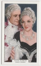 Gitta Alpar + Owen Nares 1930s Summit Screen Lovers Tobacco Card #15 NM