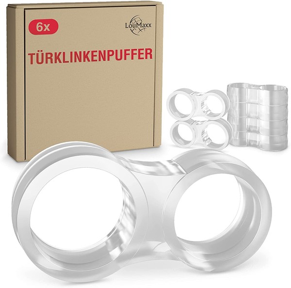 Loumaxx TüRklinkenpuffer - 6Er Set Transparente Doppel TüRstopper Klinke-image