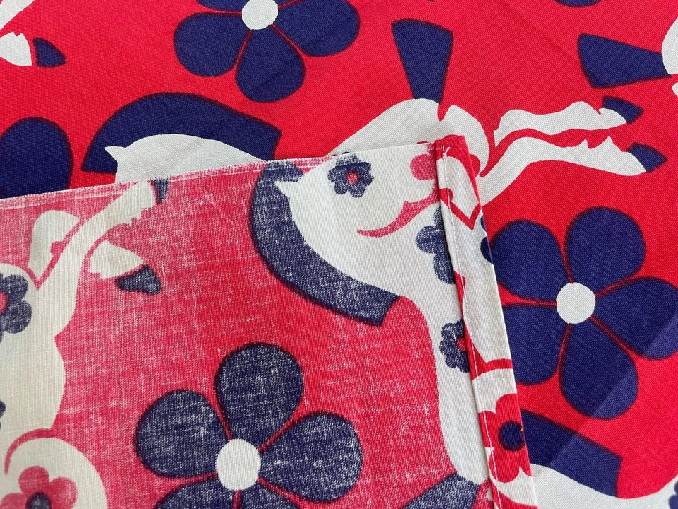 Tissu vintage des années 70 de Finlande, rideau imprimé cheval, décor crèche - Photo 4/4