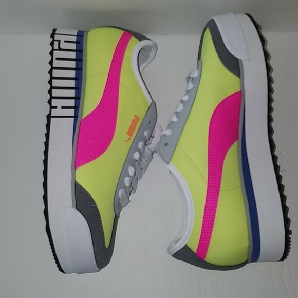 neon platform sneakers