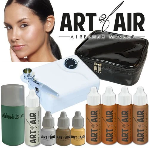 Art of Air Professional Airbrush Cosmetic Makeup System - Tan Foundation Set