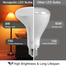 4/6/12 PACK BR30 LED Light Bulbs Dimmable 8W 5000K Daylight or 8.5W 2700K Bulb