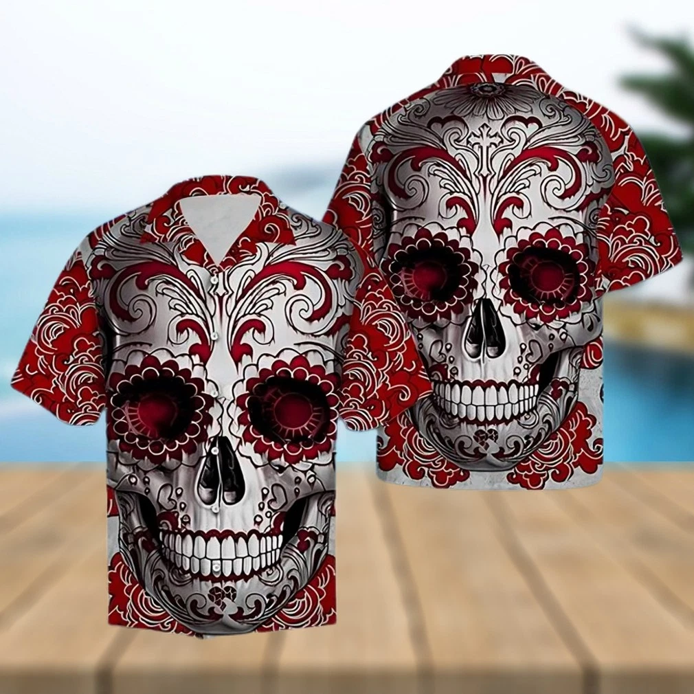 Red Skull Floral Tropical Hawaiian Shirt
Opens in a new window or tab