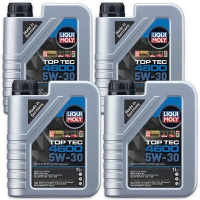 4x LIQUI MOLY 3755 TOP TEC 4600 5W-30 Motorenöl Leichtlauf Motoren Öl Motoröl 1L