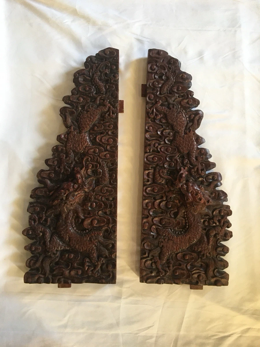 Dragon 中国风木制雕像、雕像| eBay