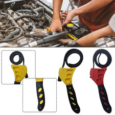 6" Adjustable Rubber Belt Strap Wrench Metal Pipes Oil Water Filter Removal Tool