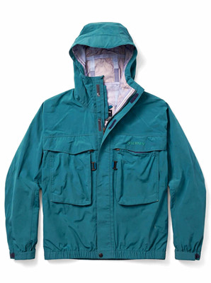Vintage Simms GORE-TEX Wading Jacket Mens Med Teal Fly Fishing Rain Shell Hooded