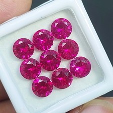 Natural Red Ruby 6 MM Round Certified Loose Gemstone 9 Pcs AAA Grade Lot