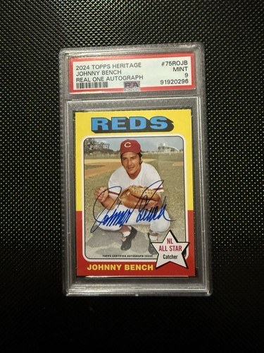 Johnny Bench #75RO-JB 2024 Topps Heritage Real One Autograph card
