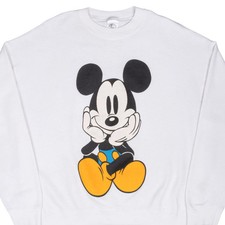 VINTAGE DISNEY MICKEY MOUSE CO 1980S WHITE SWEATSHIRT XL MADE IN USA