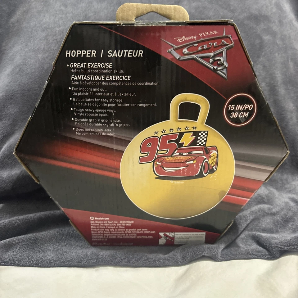 Disney Cars Lightning McQueen#95 Yellow 15" Inflatable Bouncing Hopper Ball-New! - Image 2 of 4