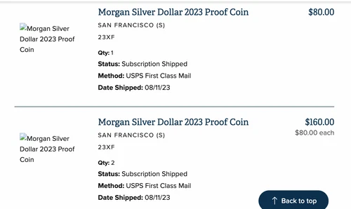 2023 S Morgan Silver Dollar PROOF Coin 23XF lot of 3 unopened from Mint. in hand