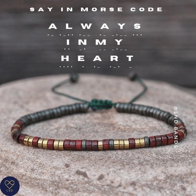 ALWAYS IN MY HEARTH Morsecode Armband Motivation Inspirierende Ermutigung