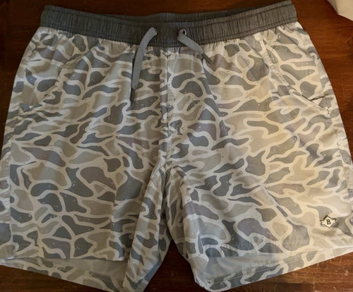 Marsh Wear Men's Gray Camouflage Athletic Shorts Drawstring Waist Pockets
