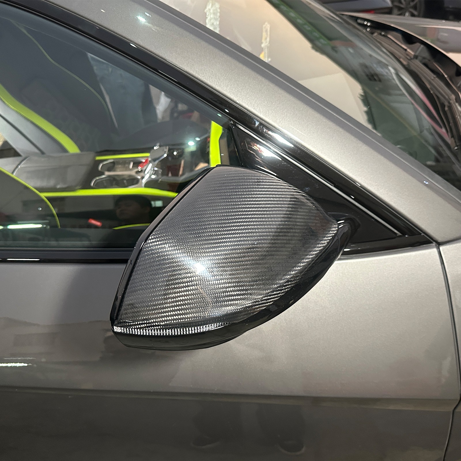 Real Carbon Fiber Side Mirror Cap Trim Cover Fits Lamborghini Urus 2018-2024