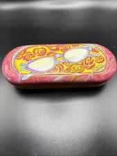 Brighton Women s Sunglasses Tin Case Glasses Holder Pink Yellow.. Case Only