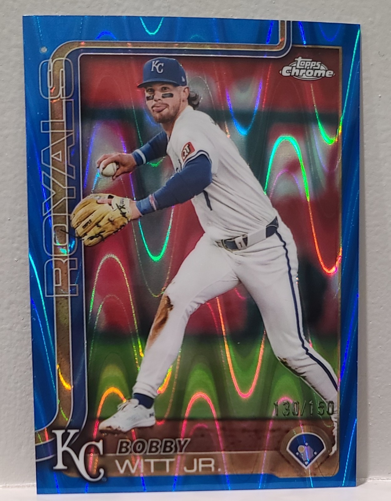 2025 Topps Chrome Bobby  Witt Jr 130/150 Blue RayWave Refractor #93 KC Royals