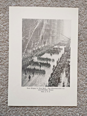 Zeppelin: Einzug in New York - Antikdruck - 1928