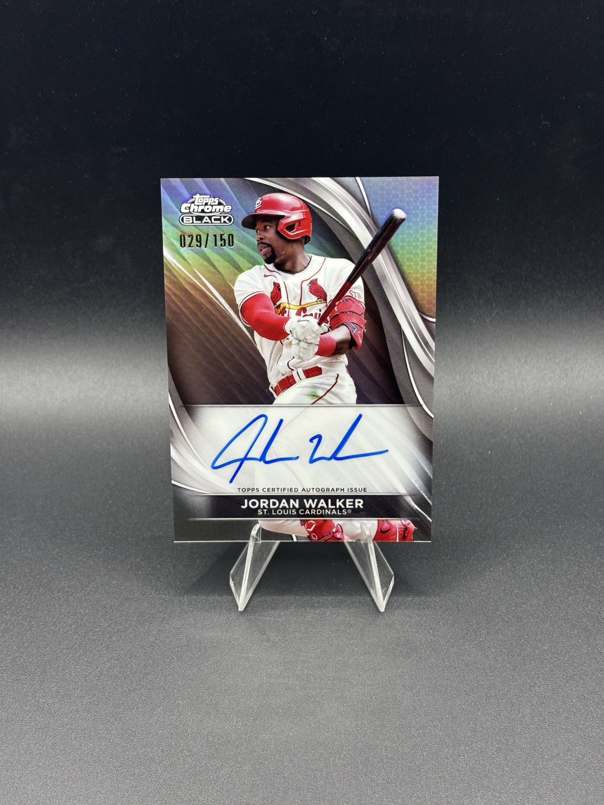 2024 Topps Chrome Black Jordan Walker Auto Refractor /150 St Louis Cardinals 
