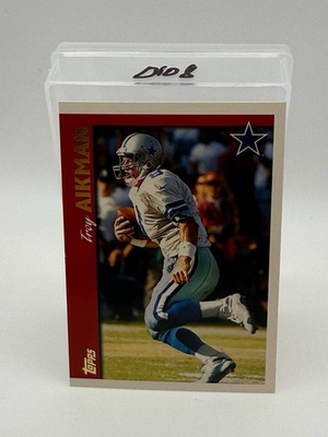 #ad 1997 Topps Troy Aikman Minted in Canton #110 Vintage Dallas Cowboys Card $1.59