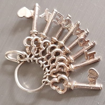 TRACEY Schlüsselbündel 925 Sterling Silber Anhänger Charm. 3,43g 30mm