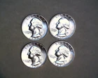 1956,1957-D,1963,1963-D , GEORGE WASHINGTON   QUARTERS IN BRILLIANT UNCIRCULATED
