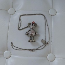 Disney Minnie Mouse Necklace Swarovski Crystal Good Condition Jewelry Gift