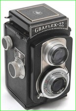  Vintage Graflex 22 TLR 120 film camera w. Graftar 3.5/85mm lens NOTTESTED