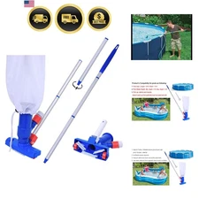 Pool Vacuum Garden Hose Water Powered Portable Telescopic Pole for Abovegroun...