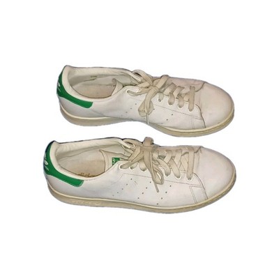 Size 10.5 Men's ADIDAS Stan Smith White Sneakers (Beaters) With Green Accents 