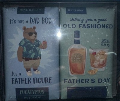  2 PCs HUNTER & GREY MEN s BAR SOAP  GIFT SET BOURBON  & OAK + EUCALYPTUS
