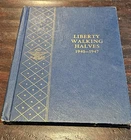 1941-1947 90% Silver Walking Liberty Half Dollars, Whitman Album,  complete.