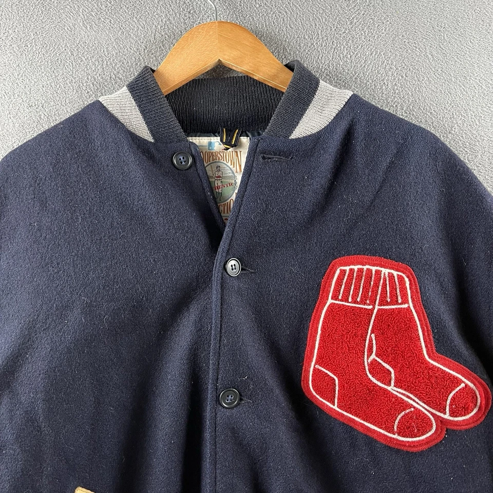 Chaqueta de Colección Boston Red Sox Para Hombres XL Abrigo Mitchell & Ness Lana Letterman 1941 Foto 2 de 4