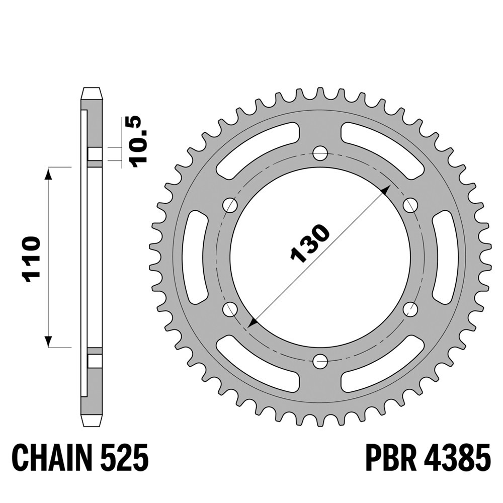 Pignon arriere PBR en acier haute resistance pas 525 pour Suzuki GSX-S 750 2018