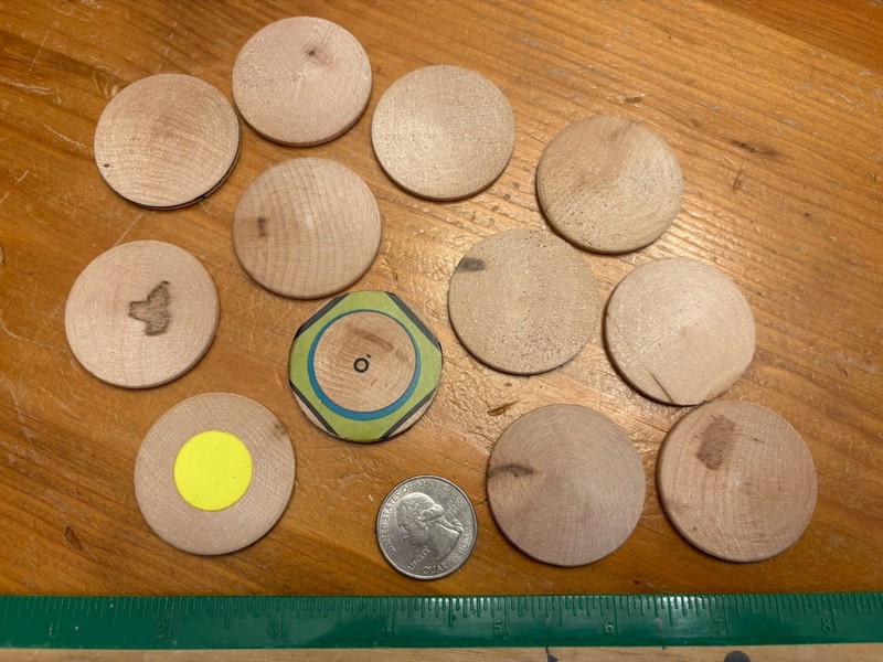 Lot Of 12 Wooden Circle Craft Pieces, 1 1/2” dia